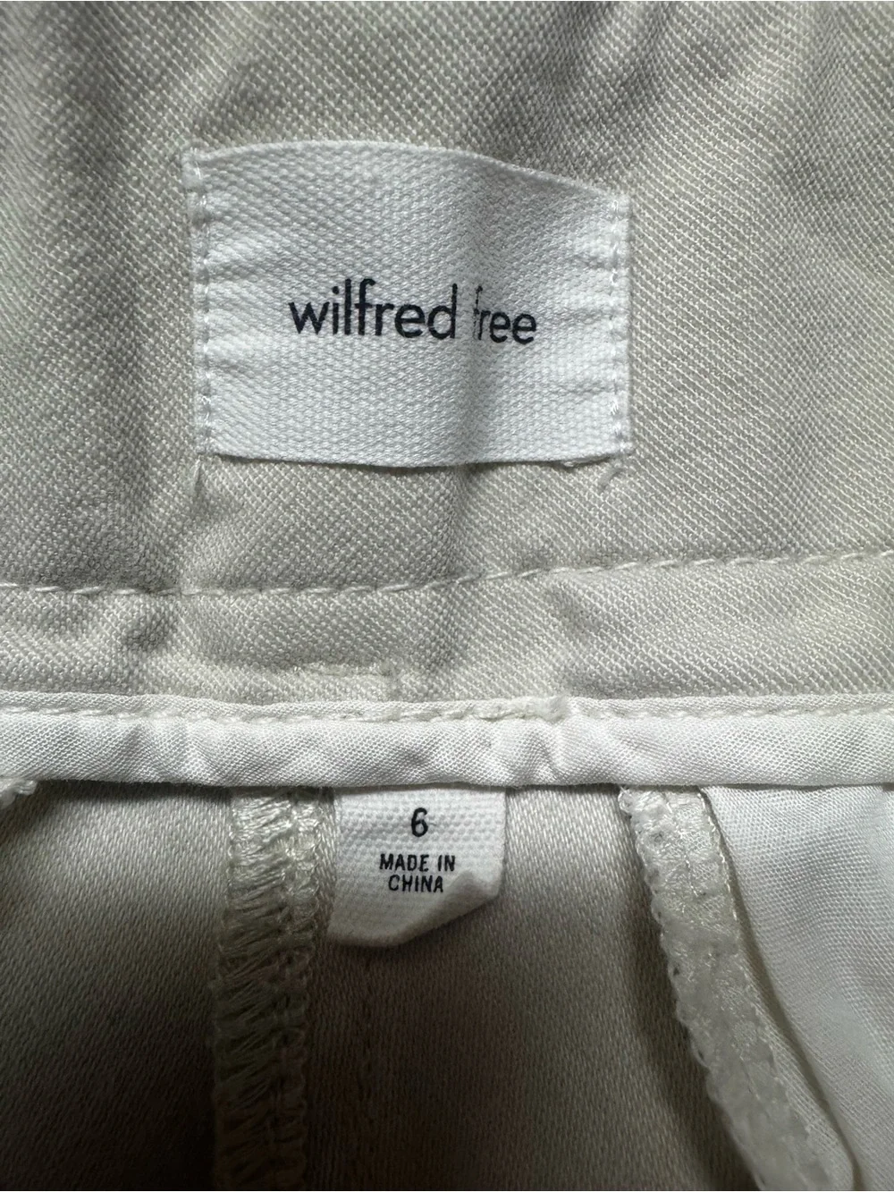 Aritzia Wilfred Free Wide Leg High Rise Trouser Pants Beige Size 6 - Picture 3 of 7